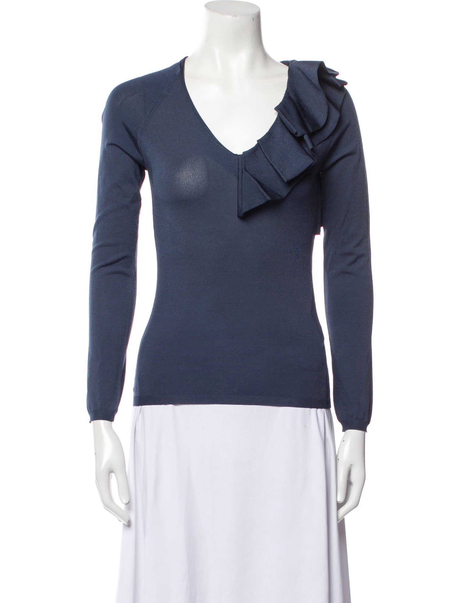 Valentino V-Neck Long Sleeve Top